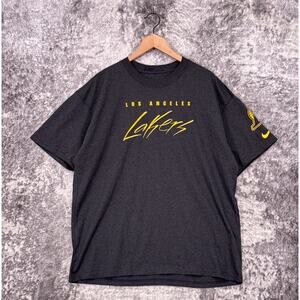 Nike Shirt Large Mens Los Angeles Lakers Courtside Max 90 Script Embroidered